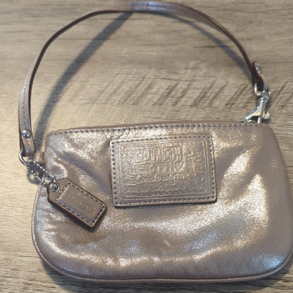 Coach Shimmering Taupe Wristlet